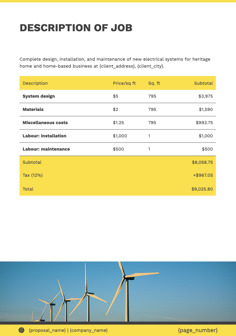 Electrical Services Proposal Template